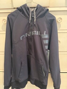 O'Neill Charcoal Gray Zip Hoodie with Logo